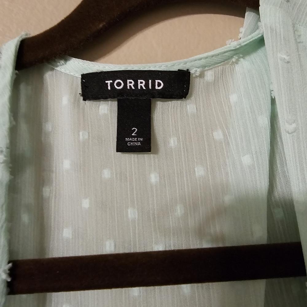 Torrid Mint Green Sheer Blouse
